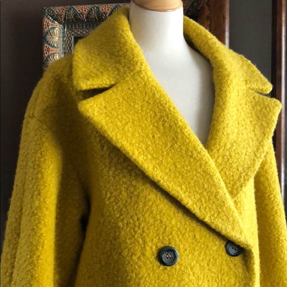 yellow boucle coat